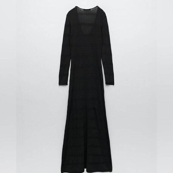 Zara Pointelle Knit Dress - Picture 3 of 10
